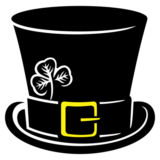 Black leprechaun top hat design for creative projects