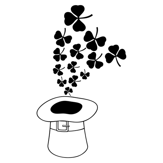 Creative Leprechaun Hat Design with Clover Leaves for Crafts