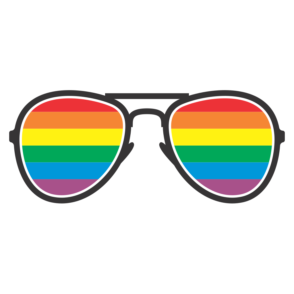 Colorful LGBT sunglasses design for creative crafting projects