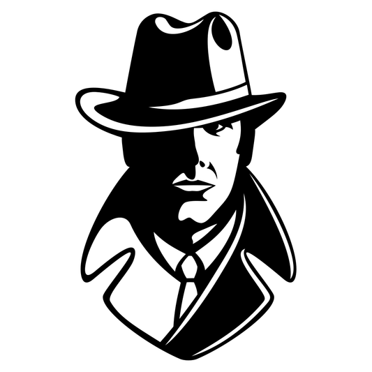 Cowboy detective character illustration for creative projects