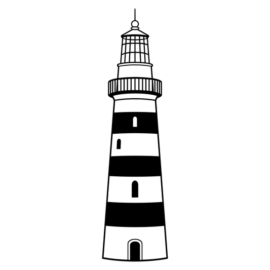 Black and white lighthouse silhouette for cutters