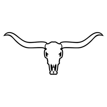 Longhorn skull design in black and white for creative projects