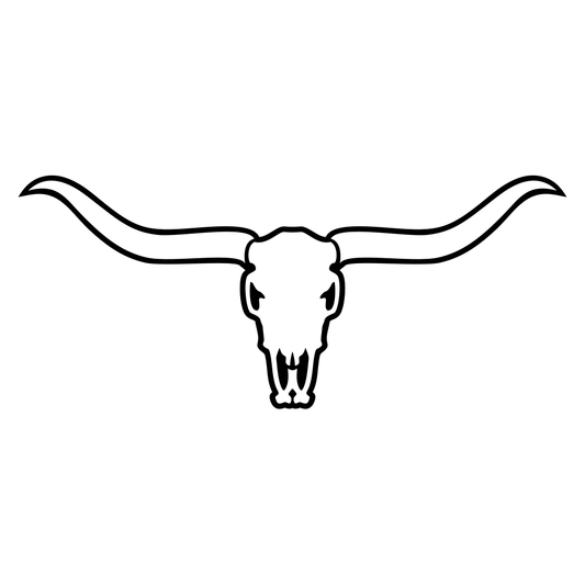 Longhorn skull design in black and white for creative projects