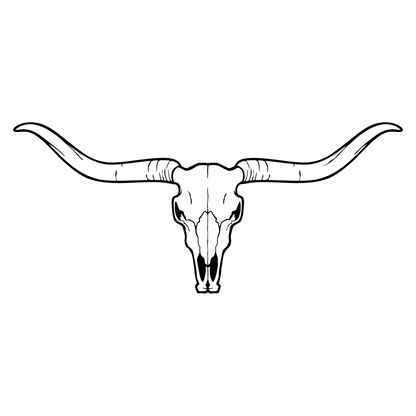 Stunning black and white vector design of longhorn skull