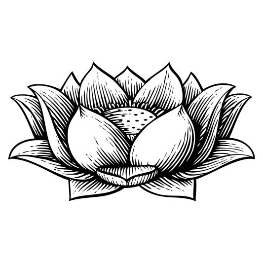 Vintage engraved lotus flower vector design for crafts