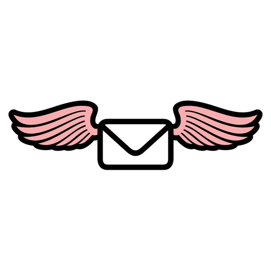 Charming winged mail design for creative cutting projects