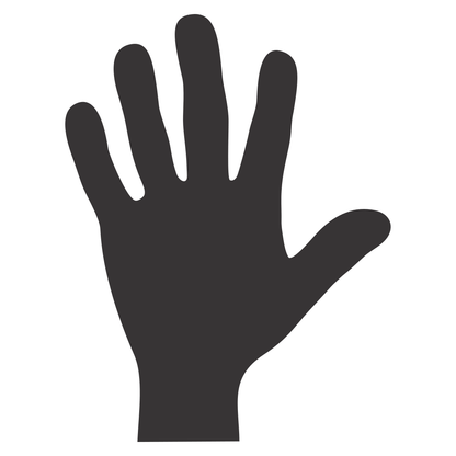 Stylized male hand silhouette for cutting machines