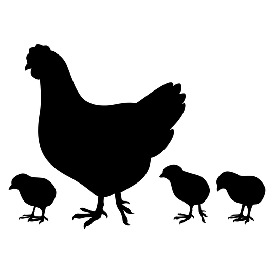 Charming mama hen with her adorable chicks for craft projects