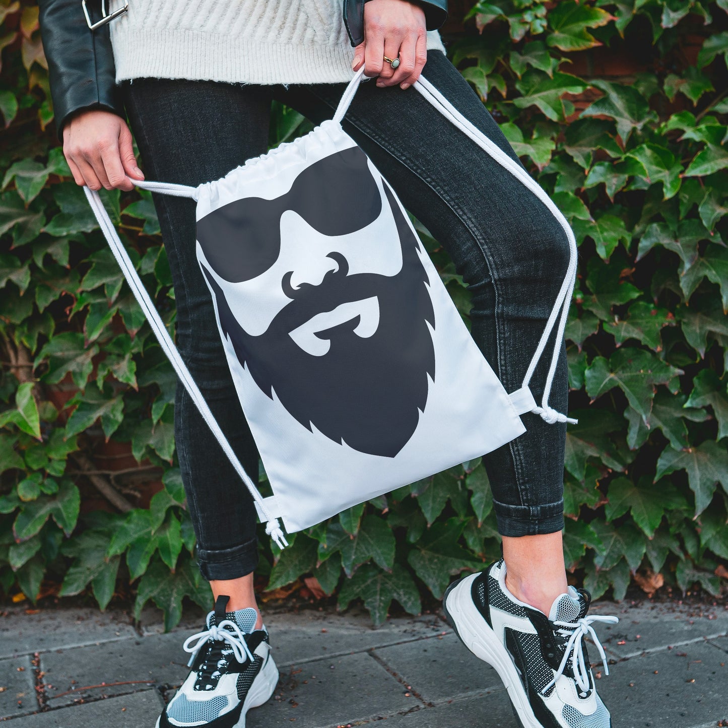 Creative vector design of a bearded man wearing sunglasses
