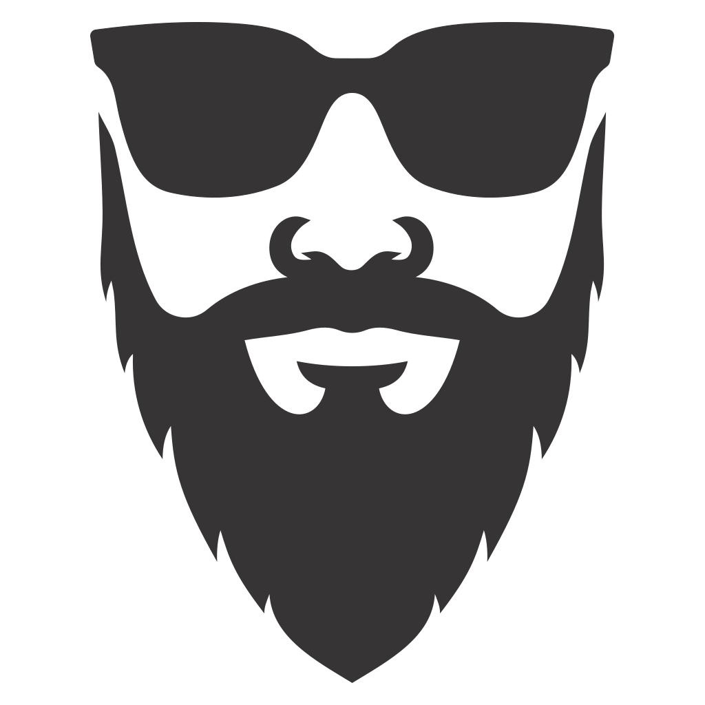 Creative vector design of a bearded man wearing sunglasses