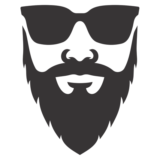 Creative vector design of a bearded man wearing sunglasses