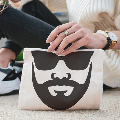 Creative vector design of a cool bearded man with sunglasses