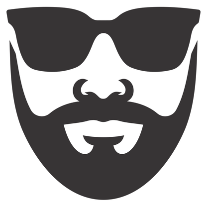 Creative vector design of a cool bearded man with sunglasses