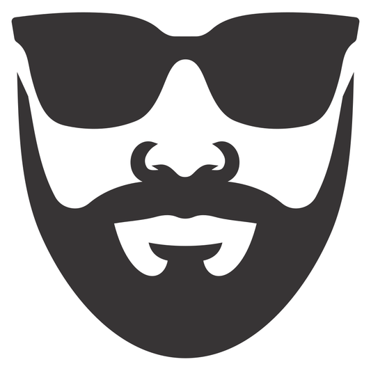Creative vector design of a cool bearded man with sunglasses