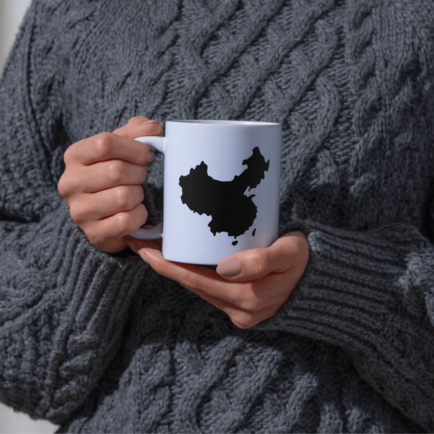 Stylized vector silhouette of China's outline for crafting