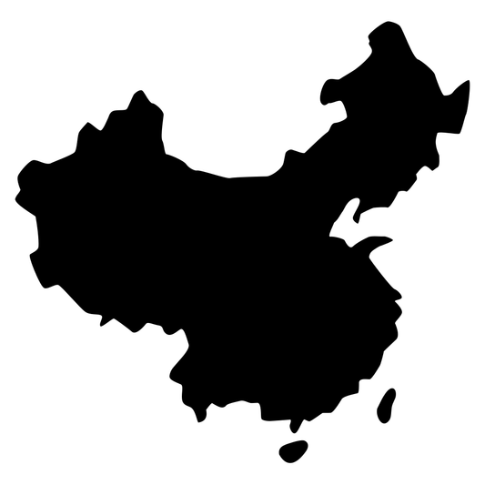 Stylized vector silhouette of China's outline for crafting