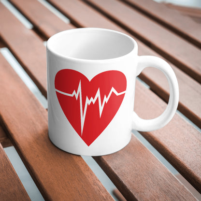 Creative vector heart design with medical heartbeat line