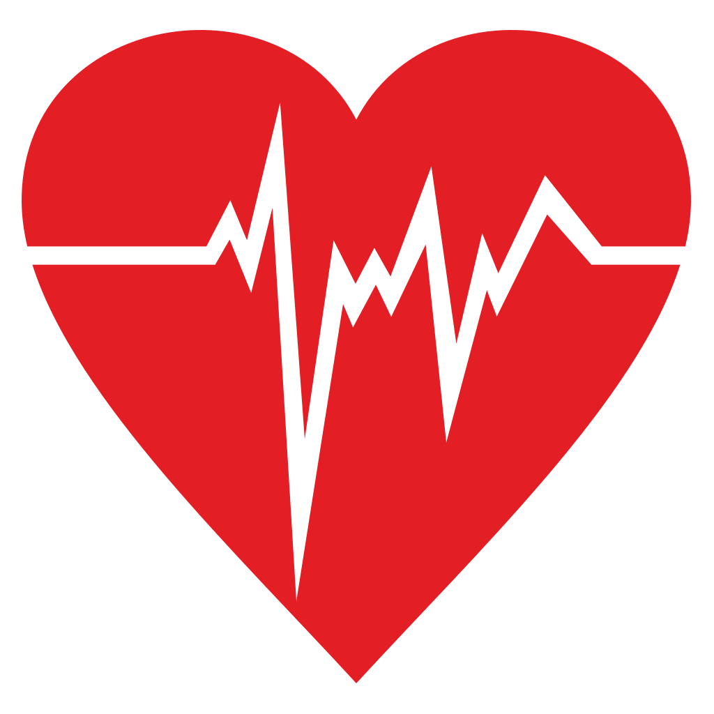 Creative vector heart design with medical heartbeat line