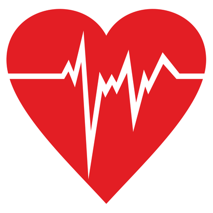 Creative vector heart design with medical heartbeat line