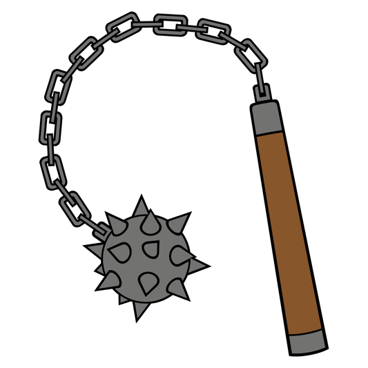 Medieval black mace for cutting machine vector design