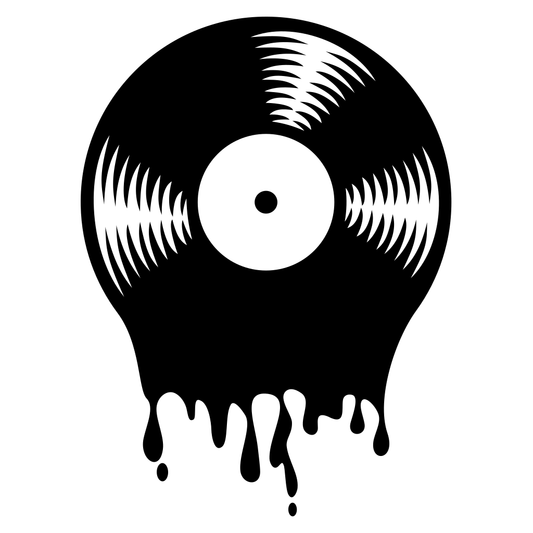 Melting vinyl record design for creative projects
