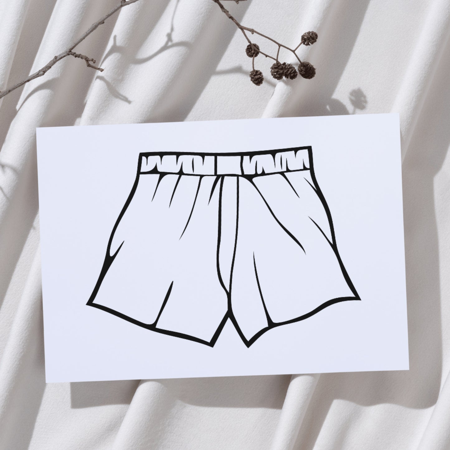 Creative vector design for men's boxer shorts cutting machine