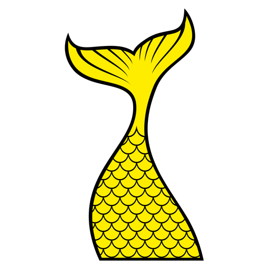 Creative yellow fish tail vector for cutting machine projects