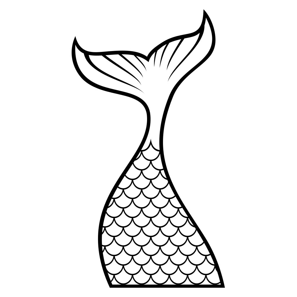 Creative mermaid tail design vector for cutting machines