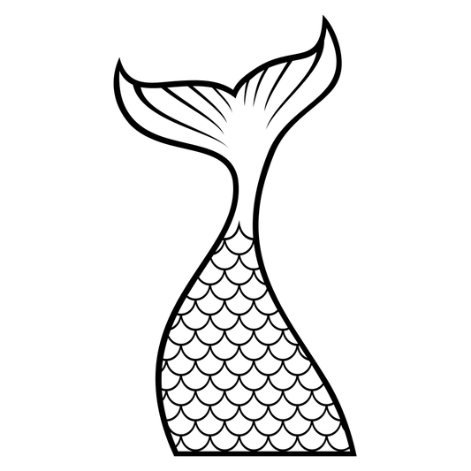 Creative mermaid tail design vector for cutting machines