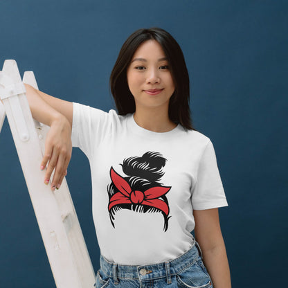 Embrace your messy bun style for cutting art projects