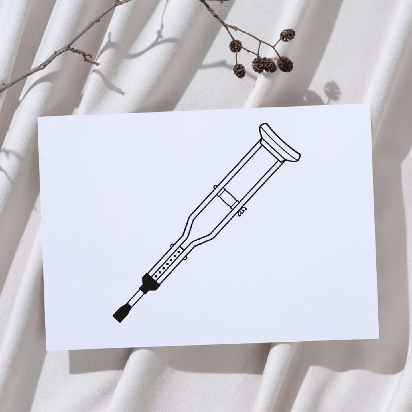 Metal handle crutche design vector for crafting projects