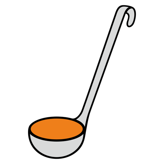 Elegant metallic ladle design for crafting and cutting projects