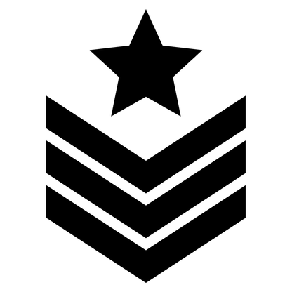 Military rank insignia design for digital cutting machines