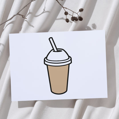 Delicious milkshake in a cup with a straw design
