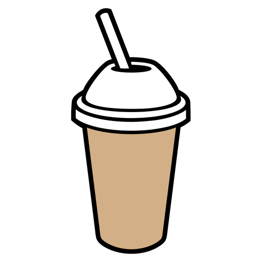 Delicious milkshake in a cup with a straw design