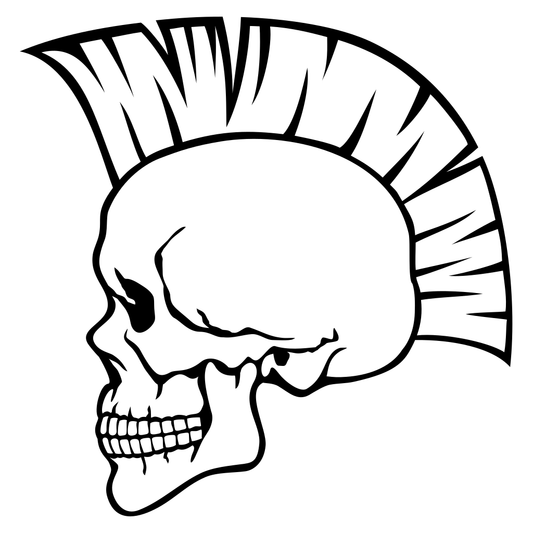 Creative mohawk skull design for cutting machines