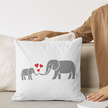 Heartwarming bond between mom and baby elephants in vector art