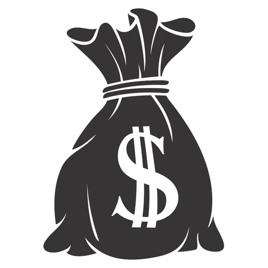 Vector money bag design for cutting machines