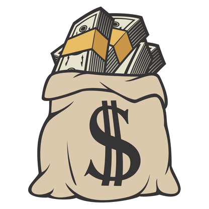 Craft creative designs with a money bag vector file for cutting