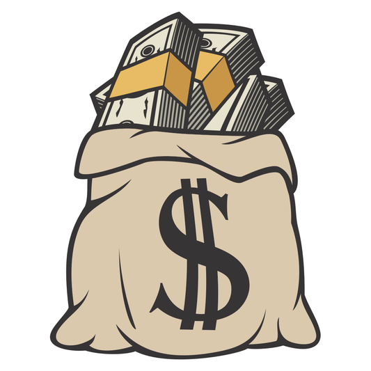 Craft creative designs with a money bag vector file for cutting