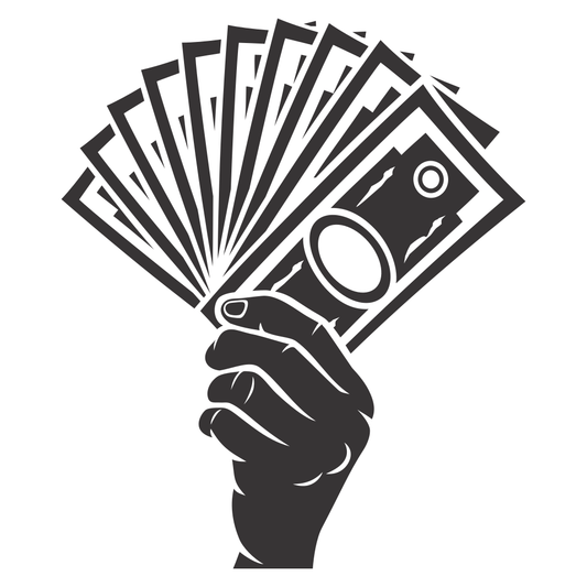 Creative vector design featuring money in hand for crafting