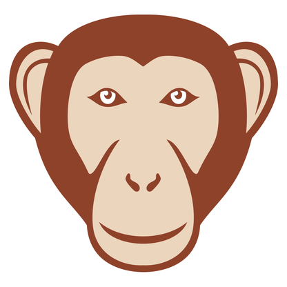 Cute monkey face vector design for creative projects