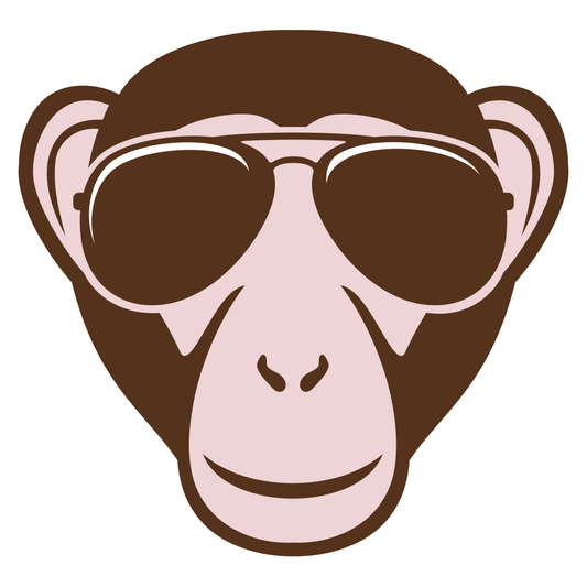 Cool monkey with aviator sunglasses ready for adventure