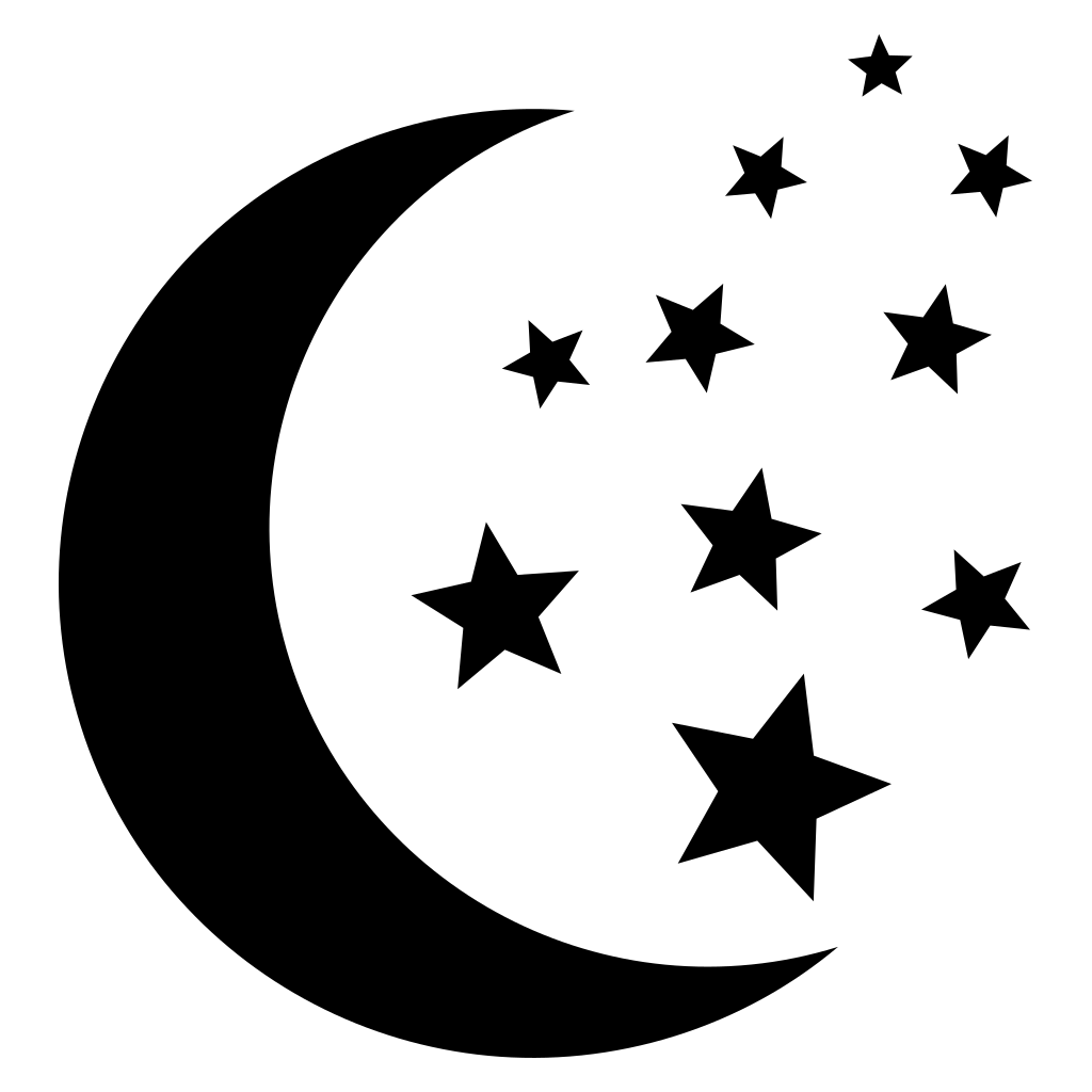 Design of moon and stars for creative silhouette projects