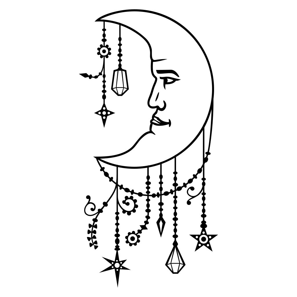 Elegant layered moon design suitable for cutting machines