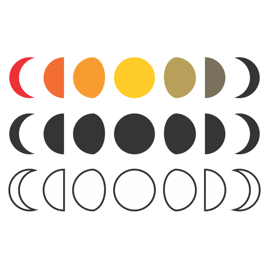 Exploring the beauty of moon phases in elegant vector art