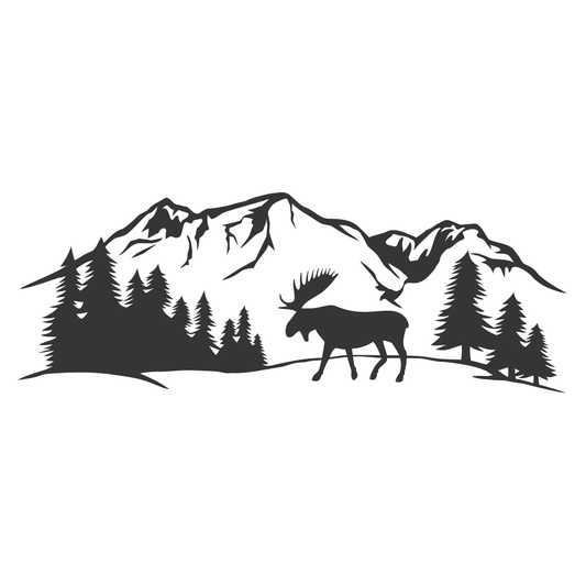 Majestic moose wandering through serene mountain landscape