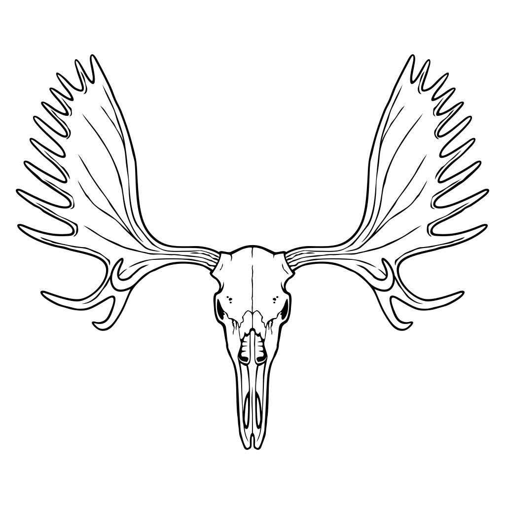 Elegant moose skull design for creative crafting projects