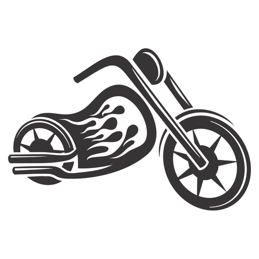Stylish vintage motorcycle design for cutting machines