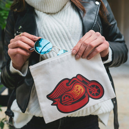 Motorcycle label with wings and flames for cutting